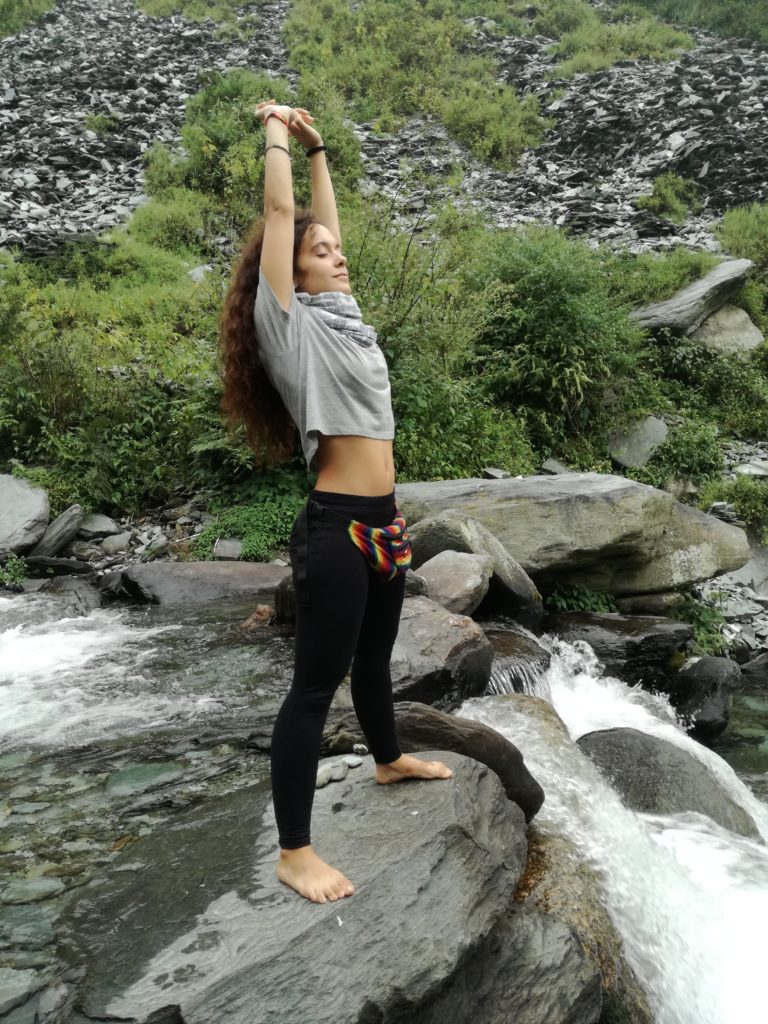 Ana Belen Garcia doing Yoga in McLeodganj
